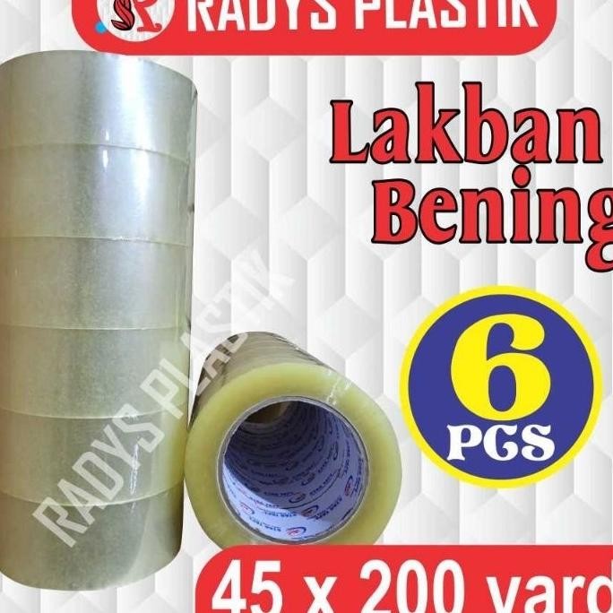 

Lakban Bening 200Yard 6Pcs Lakban Serbaguna