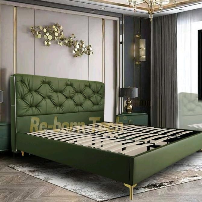 Reborn Tech Dipan Headboard Knockdown 180X200 Tempat Tidur Premium Modern Milan