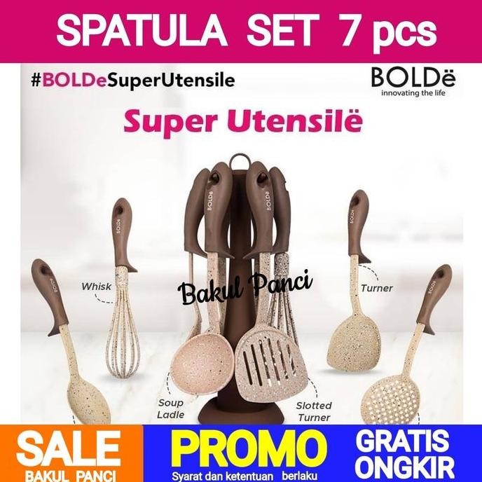 NEW BOLDe SPATULA SET 7 pcs - BOLDe Super Utensile - Alat Masak Anti Gores