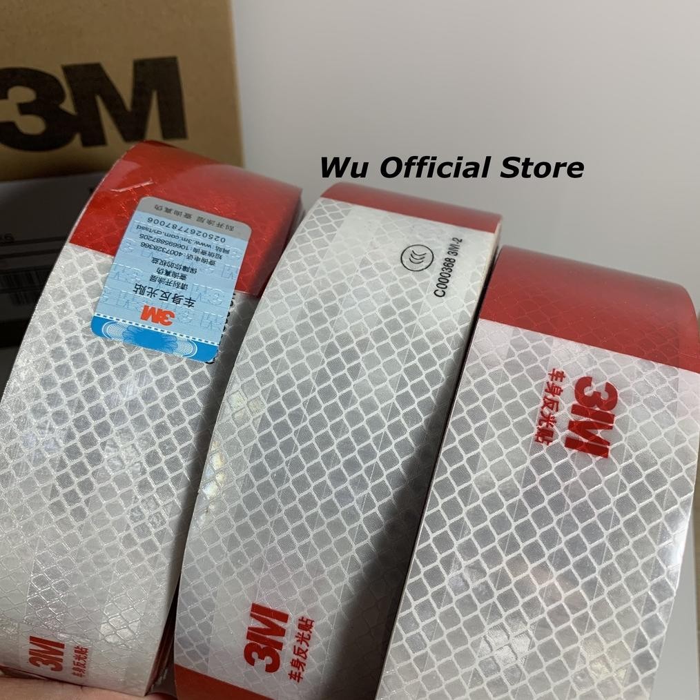 Stiker Reflektor Merah Putih 3M Sticker Reflektif Pantul Cahaya Truk