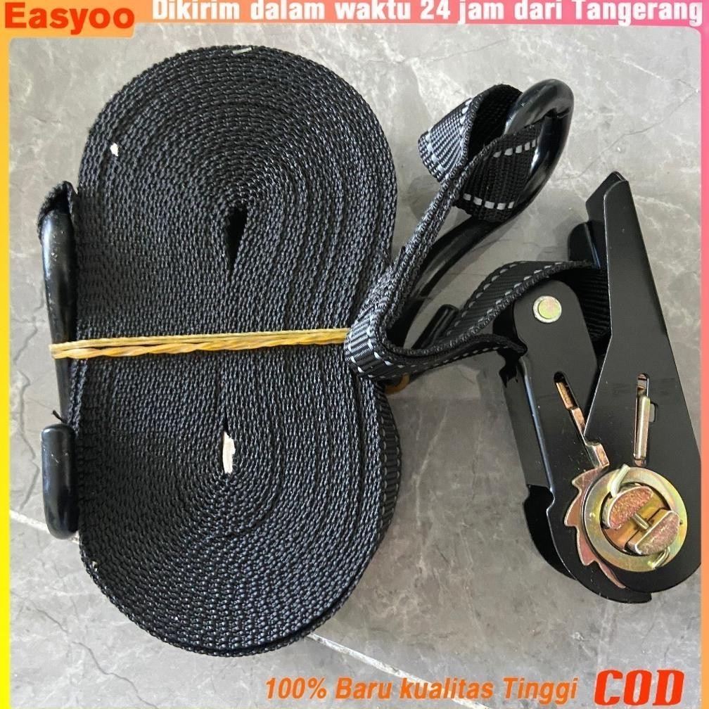 DF342>> Tali Krek Sound 5/10 Meter Bercahaya Rachet Tie Down Strap Kretek Lashing Cargo Lashing Easy