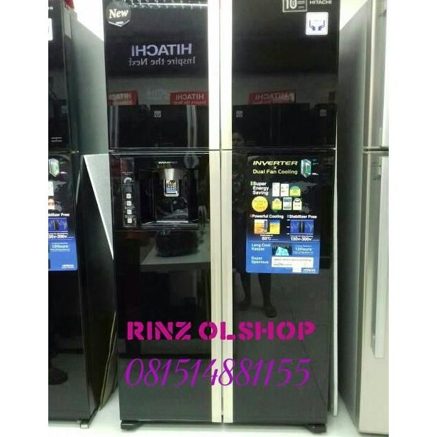 NEW KULKAS HITACHI R-W72FPGD1X SIDE BY SIDE / KULKAS MURAH
