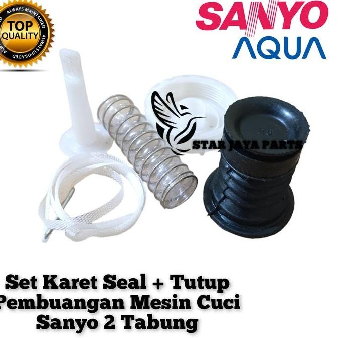 [SANYO]Set Seal Karet + Tutup Pembuangan Mesin Cuci Sanyo 2 Tabung DISKON