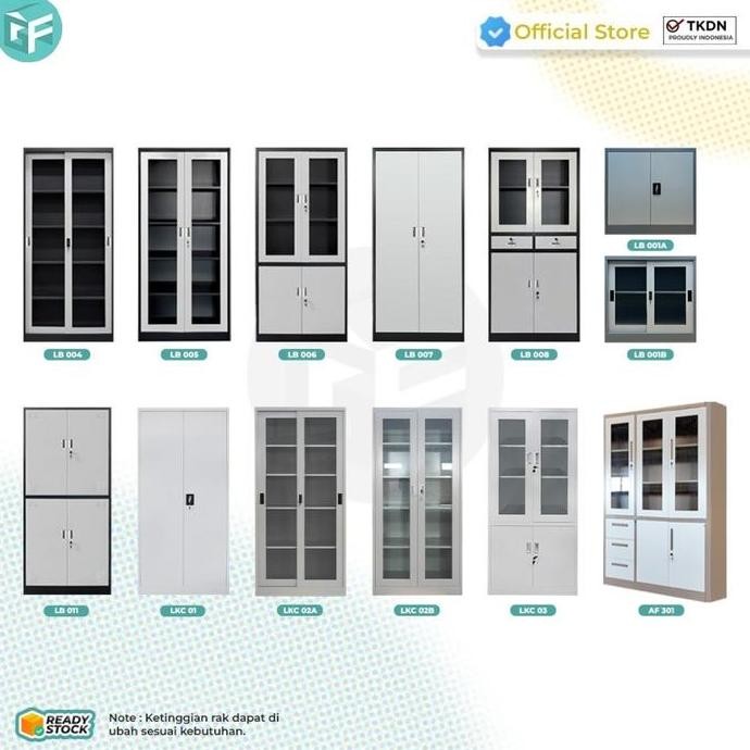 Lemari Arsip Besi kantor 2 Pintu Lemari Arsip Pintu Kaca Filling Cabinet Sliding Swing Metal