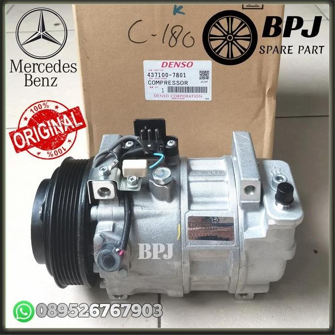 TERBARU - Compressor Kompresor AC Mercy C180 W202 1994 Kaki 4 ASLI ORI DENSO