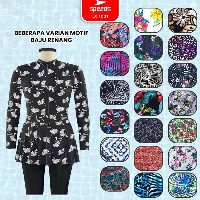 Speeds Baju Renang Wanita Muslim Jumbo Swimming Suit Pakaian 5L 6L 7L 8L Renang Spandex 1001