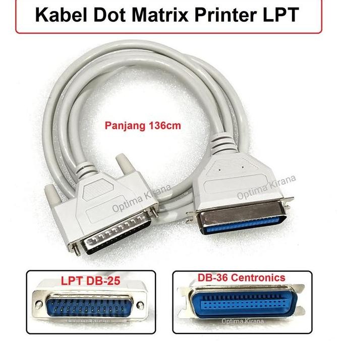 SIAP KIRIM KABEL PRINTER LPT PARALLEL DOT MATRIX 1.2 METER DB25 TO DB36