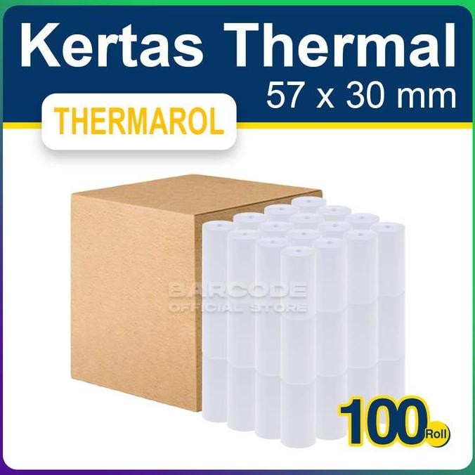 

TERBARU - Kertas Thermarol 57x30 mm Struk Thermal Printer Bluetooth (1 Dus)