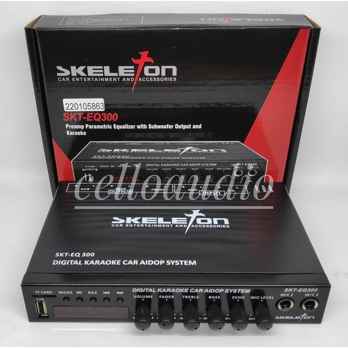 Pre Amp Parametrik SKELETON SKT-EQ300 Bluetooth Equalizer Mobil SKT EQ 300