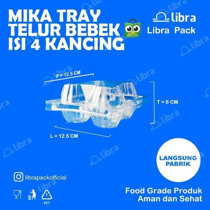 NEW 800 PCS - MIKA TELUR BEBEK ISI 4 TEMPAT TELUR TRAY TELUR/KEMASAN TELUR