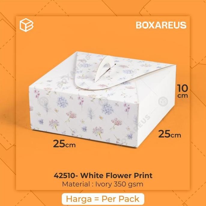 

TERBARU - 42510 - F - Dus Kue, Cake Box, Box - Flower Gift Putih