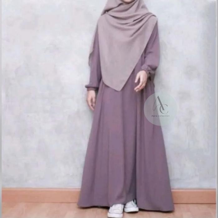 Dd Aara Collection Abaya Turki Wanita Muslim Mewah Santri Remaja Syari Kekinan Wolpis Premium Lengan