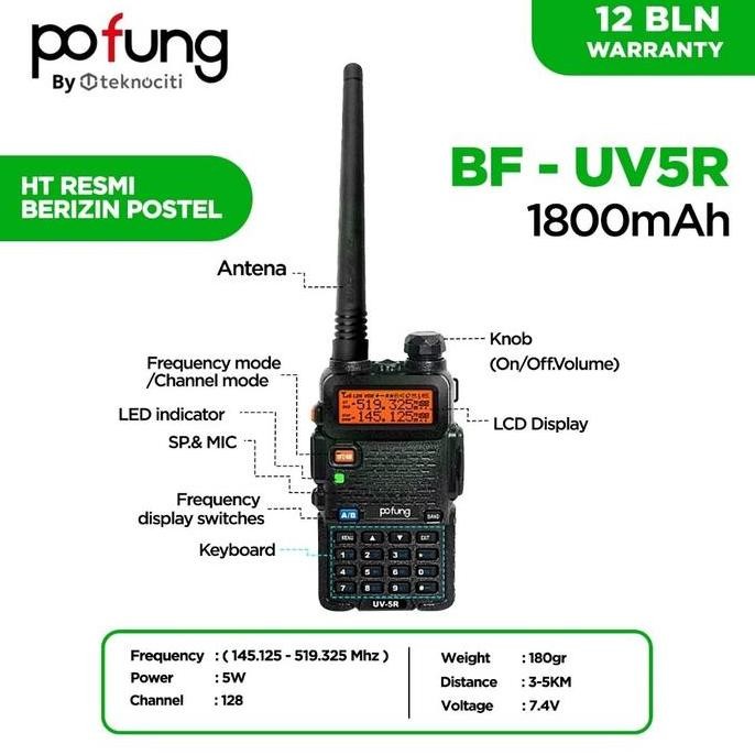TERMURAH - AUQOZ x Pofung HT Walkie Talkie UV5R - Radio HT A5 UHF VHF FM / HT Pofung -  HT Murah Jar