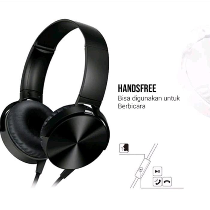 GX headset bando besar buat musik gamer ada mic buat telephone handpone bass trible headphone kabel 