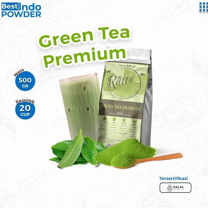 

Bubuk Green Tea Premium Rattu Beverage 500Gr (Mine)
