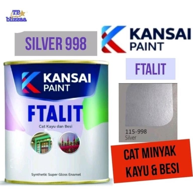 DE5 - Ftalit Silver 998 Ftalit 998 Silver Perak Cat Minyak Kayu Besi 1kg Seiv Wrought Iron Gold 009 