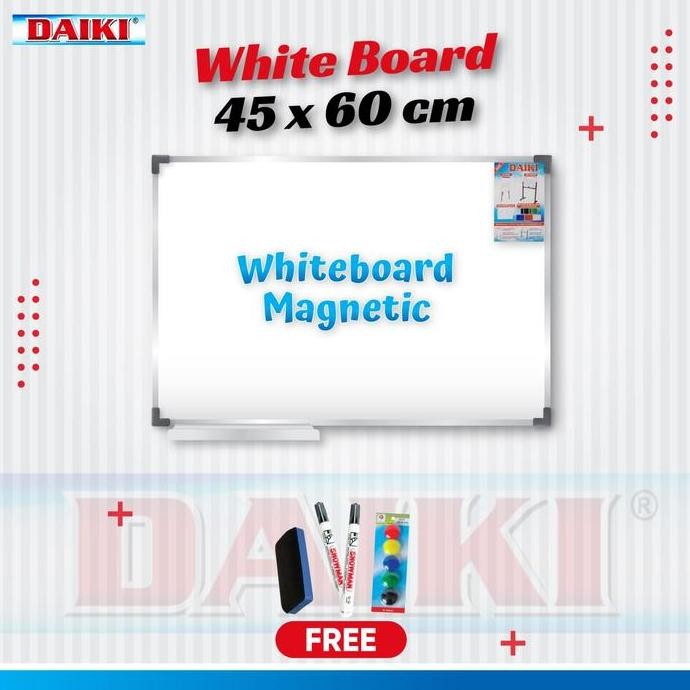 

Papan Tulis / Whiteboard Magnetic Daiki Gantung Uk 45X60 Cm