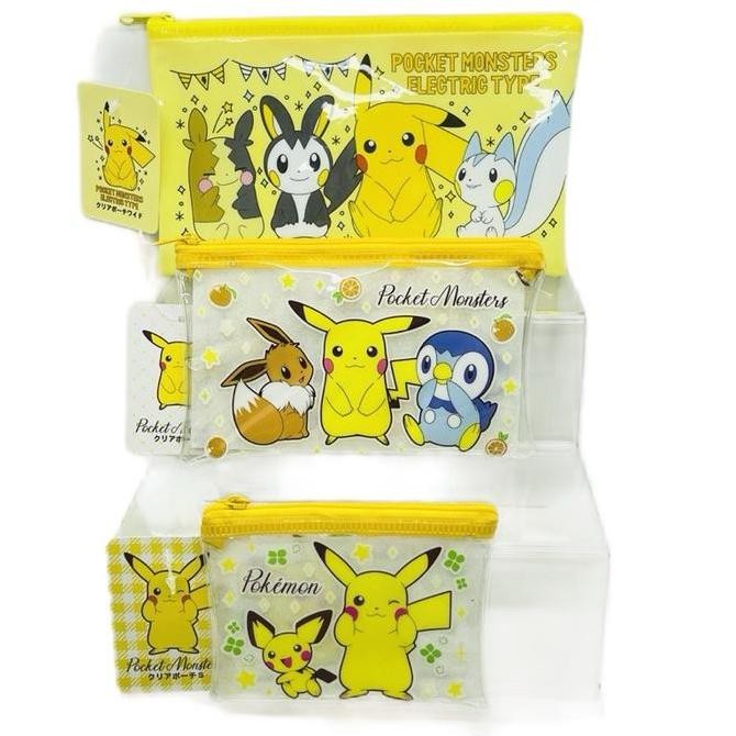 

Zipper Pouch Pokemon Pocket Monster Pencil Case Coin Card Case Tempat Serbaguna Ori Japan