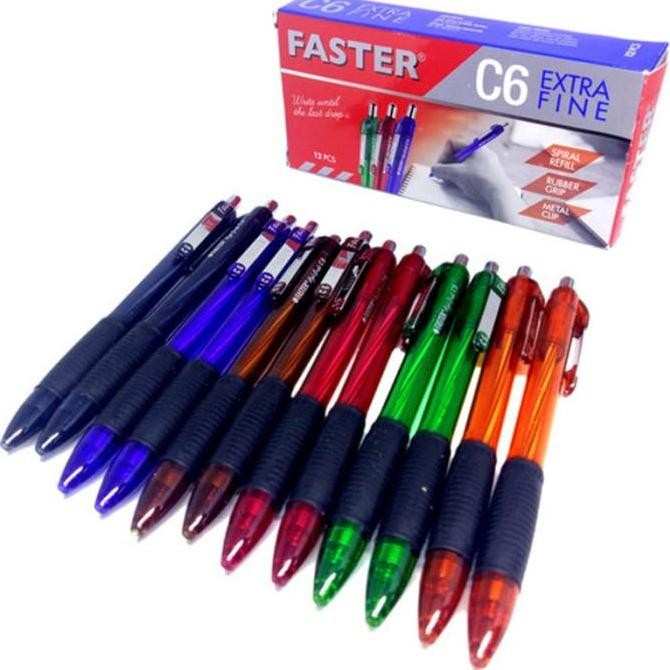 

Pulpen Faster C6 / Ballpoint Faster Retrack C6 (1 Pak Isi 12Pcs)