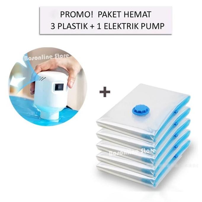 Plastik Vacum Baju Vaccum Vakum Bag Travel Packing Pakaian Traveling