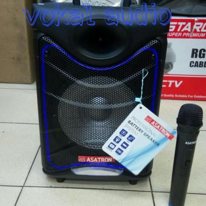Speaker Portable Amplifier Wireless Asatron HT 8885 UKM 8inch Original Terbaru Berkualitas