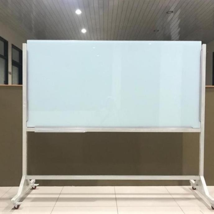 

Papan Tulis Glassboard Standing Uk 90X120 Cm Kaki Roda Besi