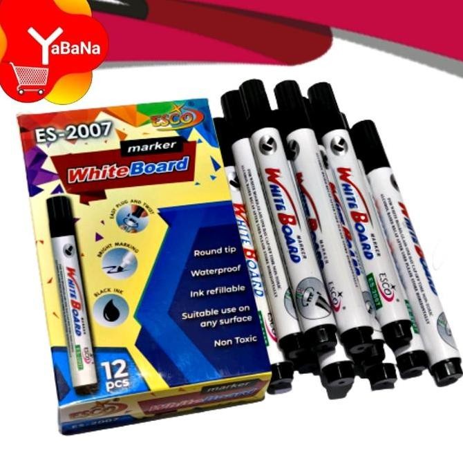 

Spidol Papan Tulis Whiteboard Merk Esco Es-2007 Isi 12Pcs Stationery
