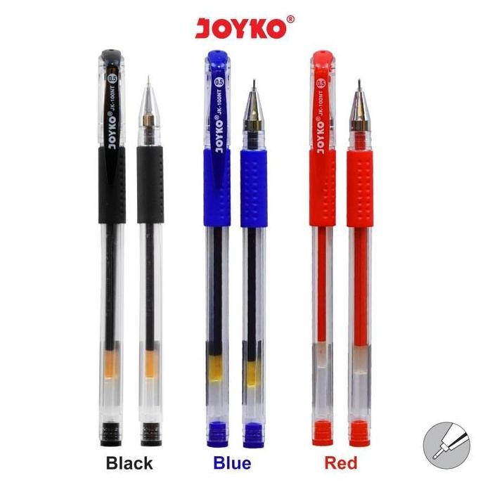 

Gel Pen Pulpen Pena Joyko Jk -100Nt 0.5 Mm - Hitam /Biru
