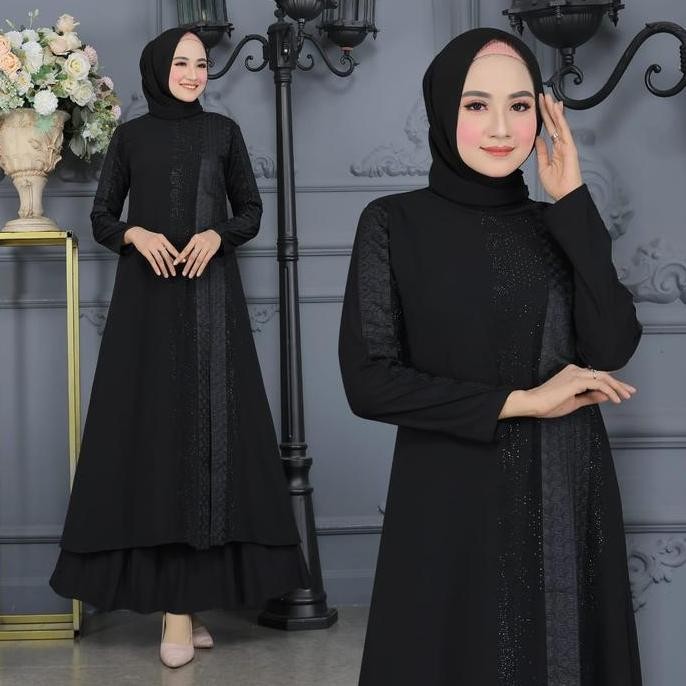 GALERI SICANTIK - COD - Gamis abaya hitam polos bahan jatuh - Abaya Turkey Hitam Polos - Gamis Hitam
