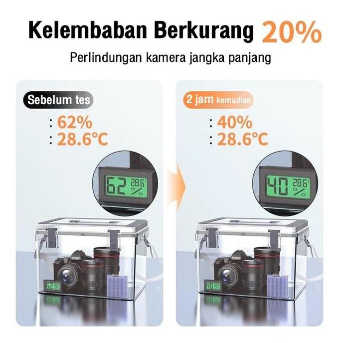 TERLARIS dry box Kotak Tahan Lembab Kamera Digital Dry Box Kamera 3 in 1 Set Free Silica Gel dan hig