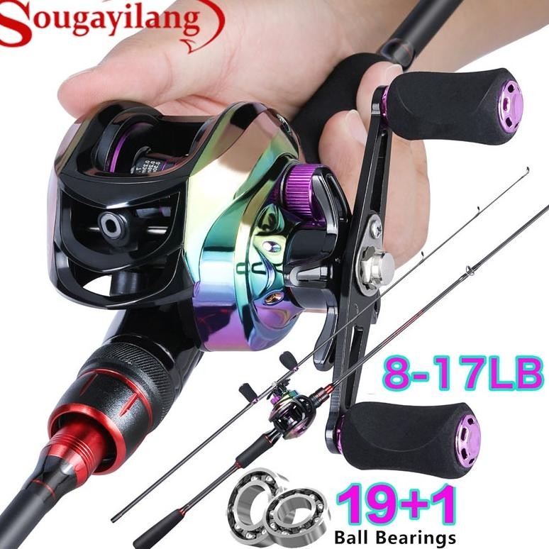 Sougayilang Pancingan Set Lengkap Joran Pancing Fishing rod Casting Reel 2 Section 1 8-2.1m Cast Car
