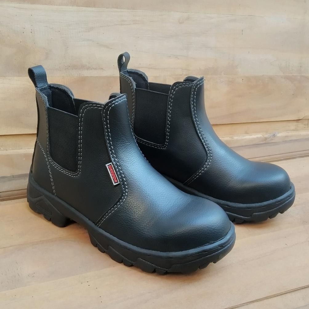 SEPATU SAFETY SLIP ON PRIA KING GREGOR KERJA PABRIK KITCHEN PDL PDH TNI POLISI SATPAM OB POM BENGKEL