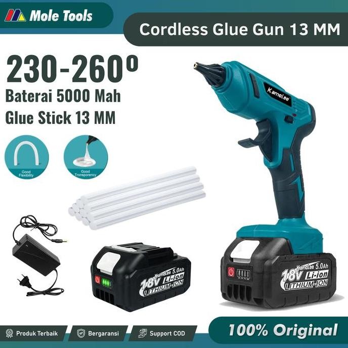 Promo Lem Tembak Lilin Cair Glue Gun Lem Bakar Cair - Lem Lilin Glue Gun Cordless - Lem Tembak Bater