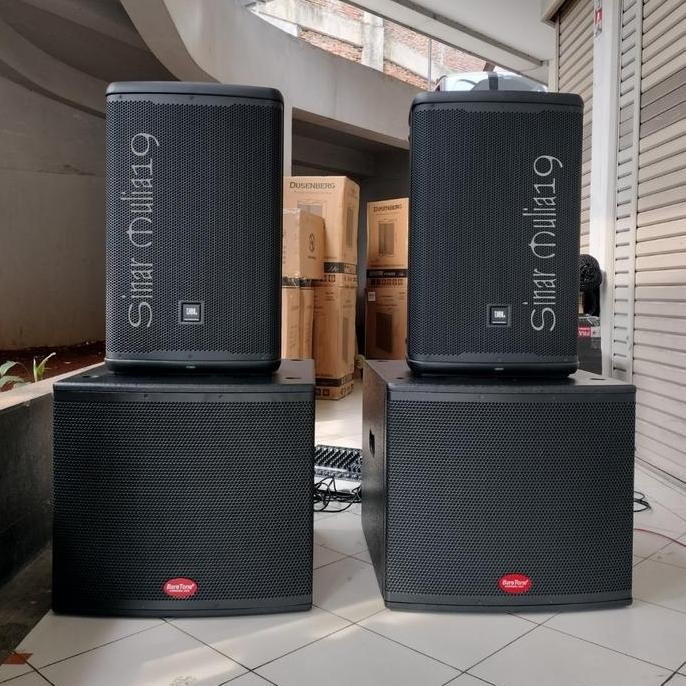 PAKET SOUND SYSTEM SPEAKER AKTIF JBL EON715 SUBWOOFER AKTIF 18 INCH BARETONE SW18 ORIGINAL ORIGINAL 