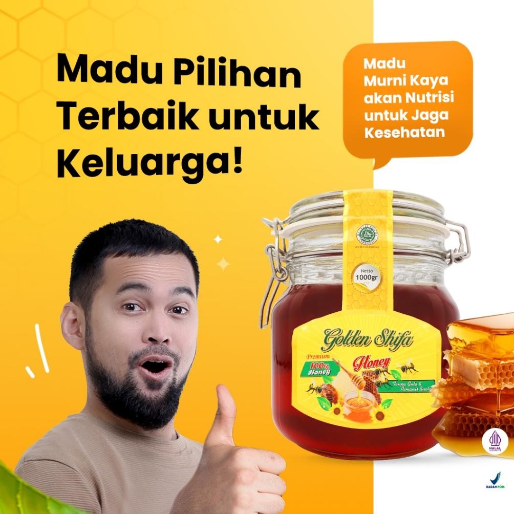 

(Terbaru) Golden Shifa 1000gr - Madu Alami Honey Original 100% (Terlaris)