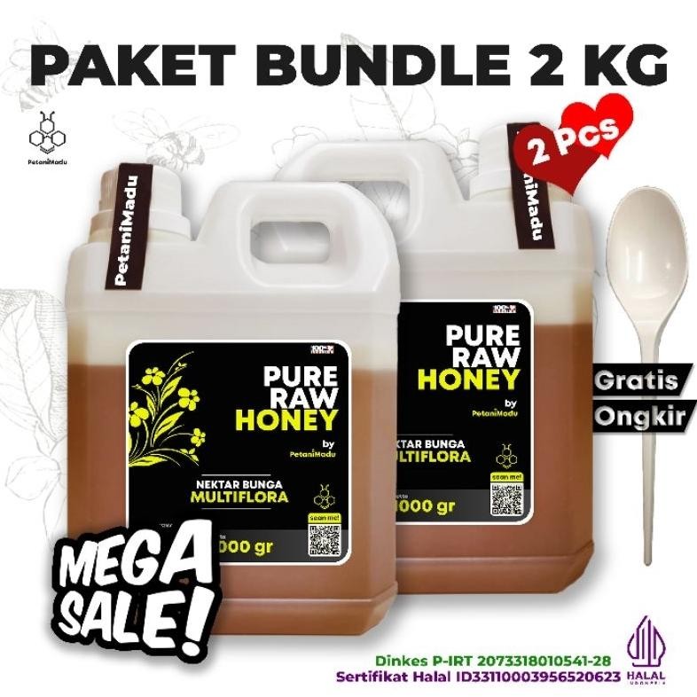 

(Terbaru) 2 Pcs - Madu Asli Murni Nektar Multiflora 100% Original | Pure Raw Honey (Terlaris)
