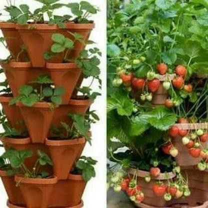 Pot Gantung Susun 5 Tatakan Bawah Bunga Tingkat Vertikal S5