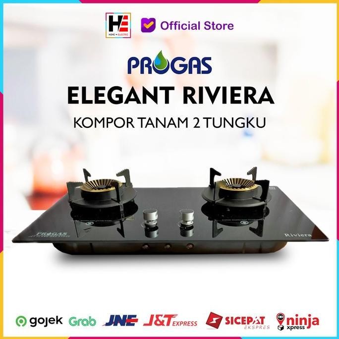 (cook) Kompor Tanam Progas 2 Tungku Api Elegant Riviera