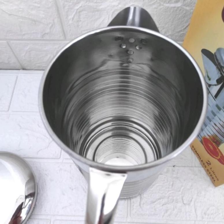 Teko Water Pitcher Jug Stainless 2 Liter Decent Jug