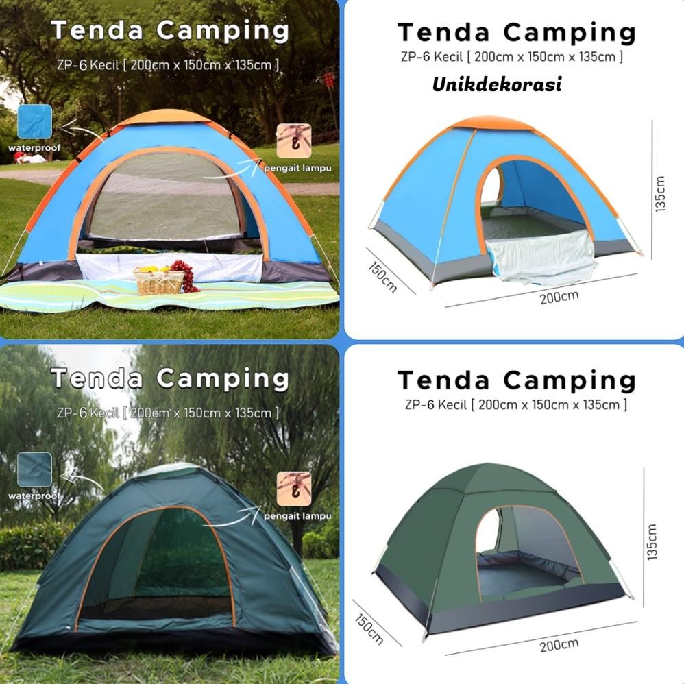 Tenda Camping Biru tenda camping 3-5 orang Tenda camping lipat Tenda Otomatis Outdoor & Indoor Gunun