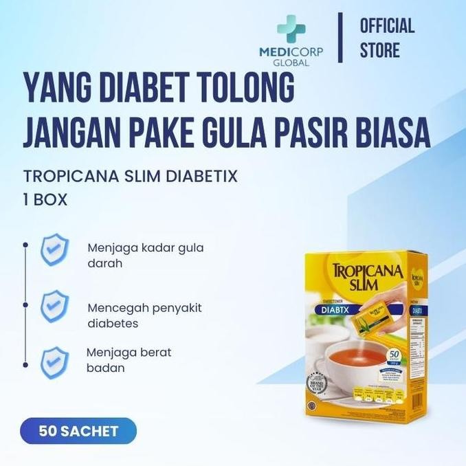 

Baru Tropicana Slim Gula Classic Diabtx 25 Sachet - Pemanis Diet Bebas Kalori