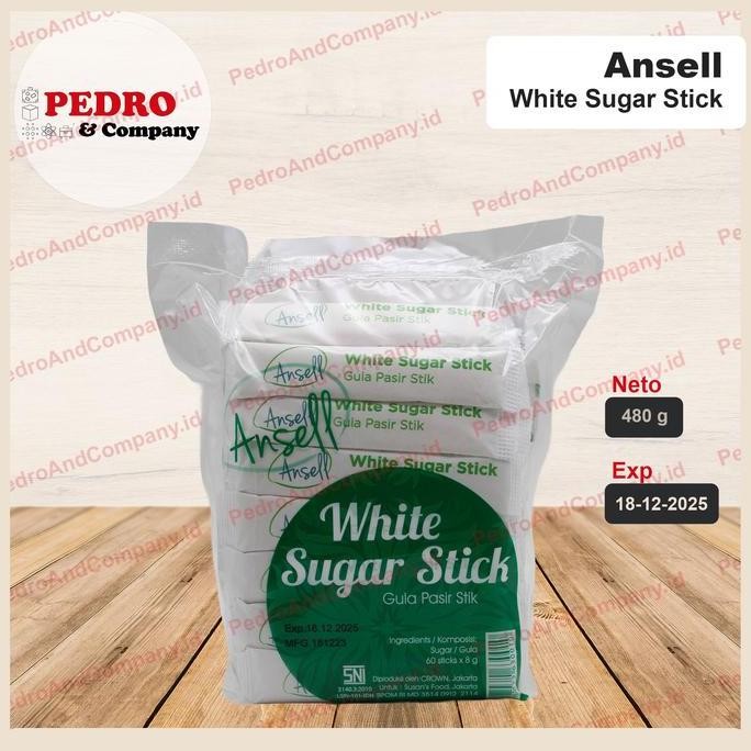 

Baru Ansell White Sugar Stick 60x8gr - Gula Kristal Putih untuk Minuman Sachet