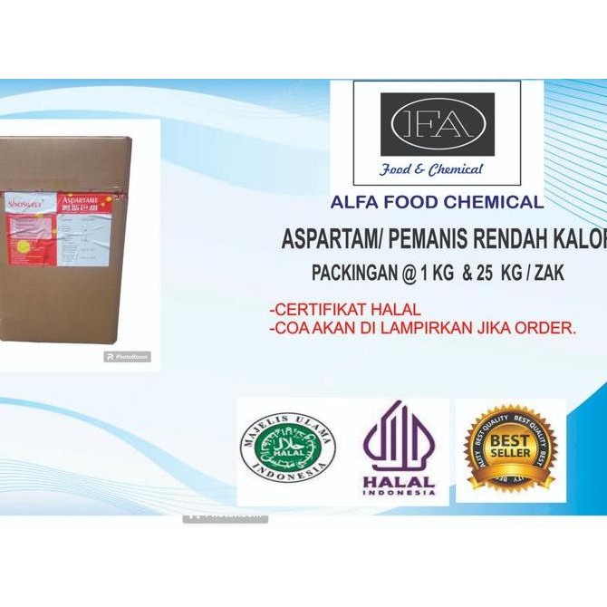 

Baru Aspartam Sinosweet Pemanis Buatan 1kg & 25kg - Gula Diet Halal MUI
