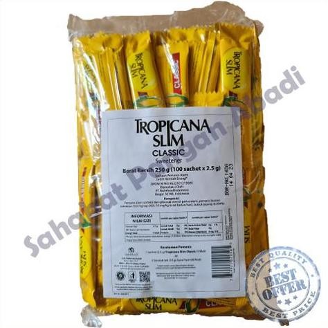 

Baru Tropicana Slim Gula Sweetener Classic Stick 100 Sachet - Pemanis Sehat
