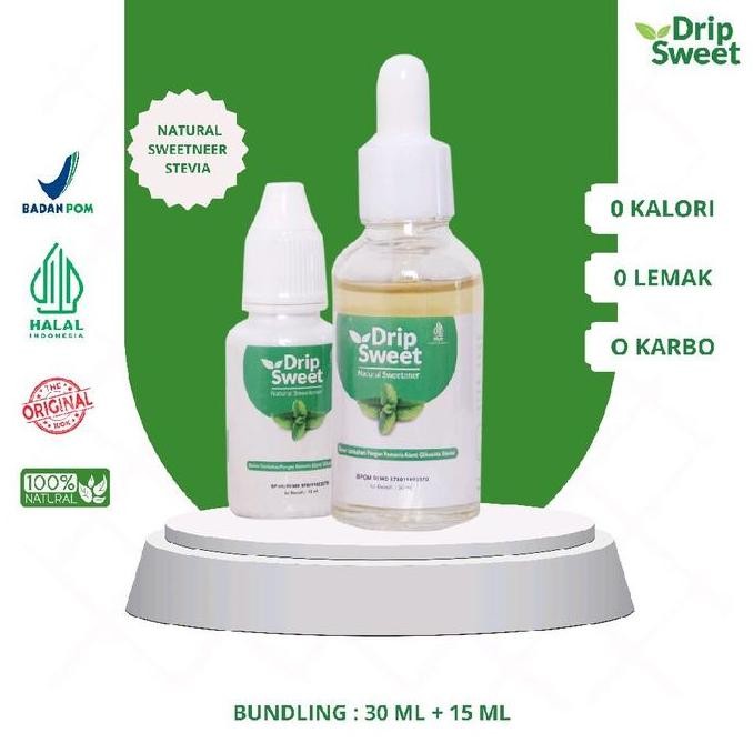 

Baru DripSweet Stevia Cair 30ml + 15ml - Pemanis Alami Non Gula