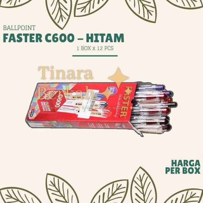 

Pulpen Faster C600 Ballpoint Pen / Pena Pen 0.7Mm / 1 Box Isi 12 Pcs