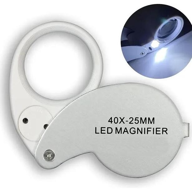 

Loupe 40X Zoom Led Light Kaca Pembesar Magnifier / Kaca Pembesar Geologi 40X