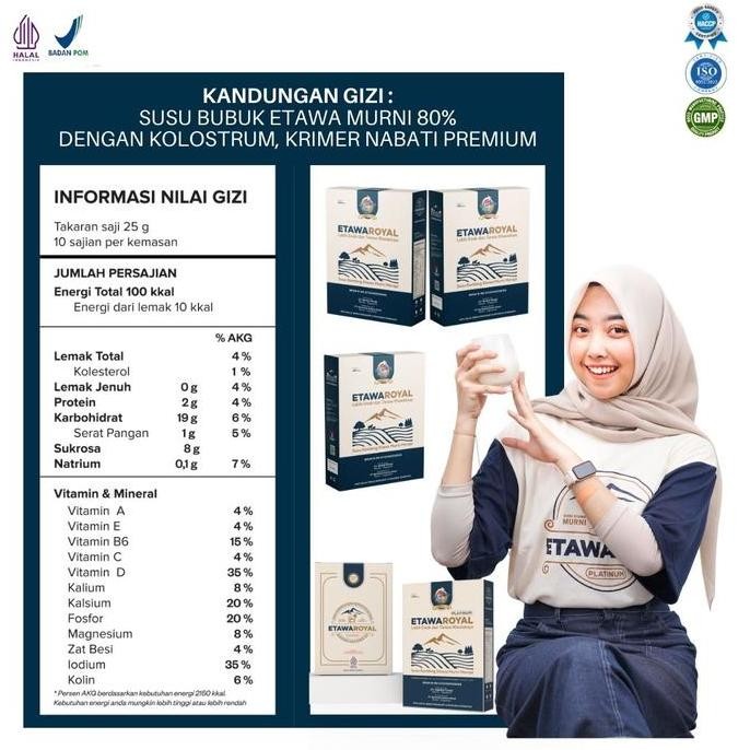 

Grosir Etawaroyal Platinum - 3 Box Susu Kemasan 250Grm - Kambing Etawa Premium Untuk Therapi Nyeri Sendi, Pegal Linu, Keluhan Pernafasan, Asam Lambung