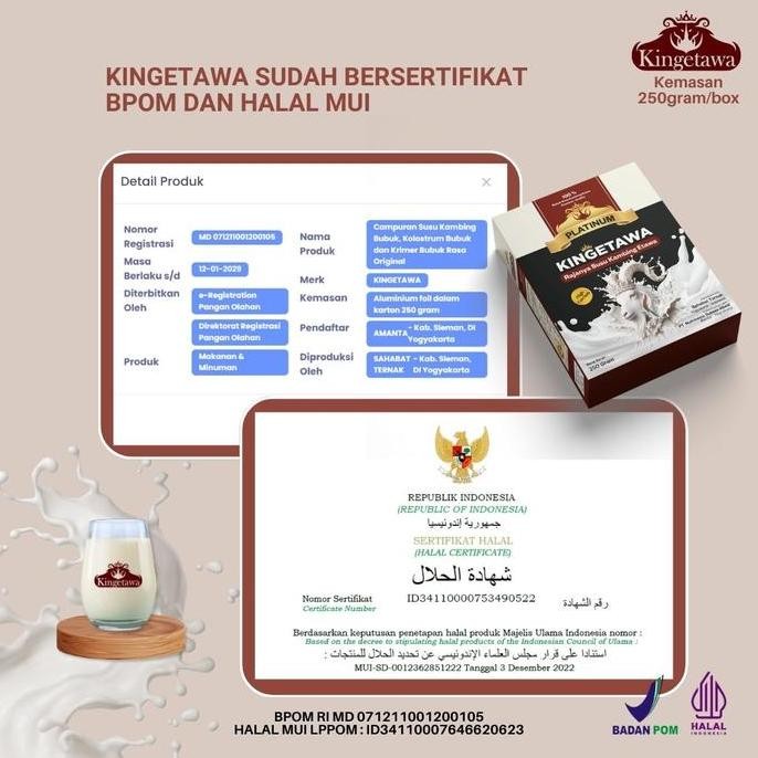 

Sale Kingetawa Platinum Kemasan 250Gram - Susu Kambing Bubuk Etawa Rendah Lemak Tinggi Kalsium - Paket 4 Box