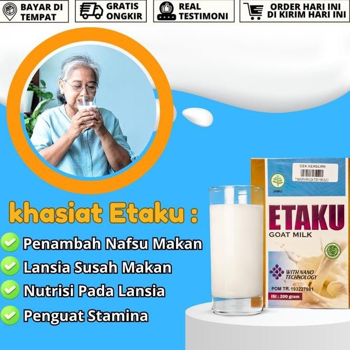 

Murah Walatra Etaku Susu Penambah Nafsu Makan Lansia, Pengganti Makanan Nafsu Makan Kurang Alami Premium